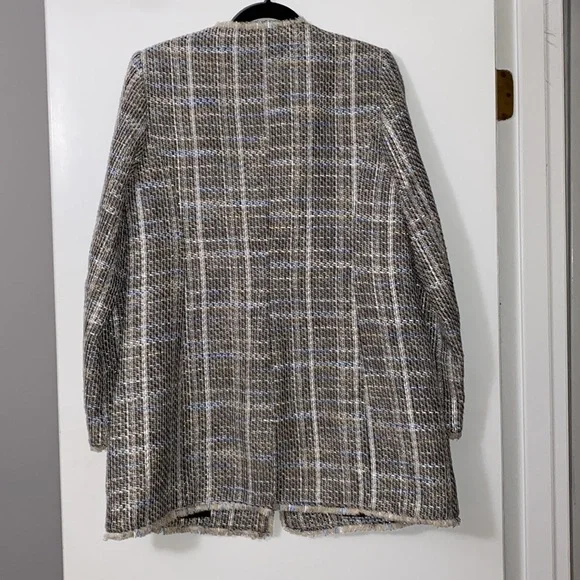 Karl Lagerfeld Paris Tweed long button blazer excellent like new condition 12